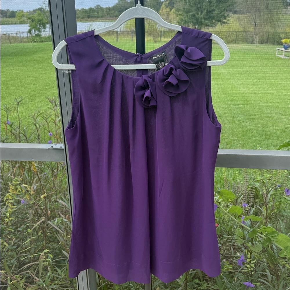 Nue Options large Deep Purple Sleeveless Blouse